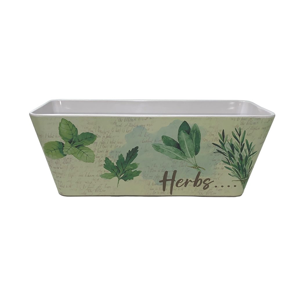 Bamboo Blooms 16 inch Herbs rectangular planter