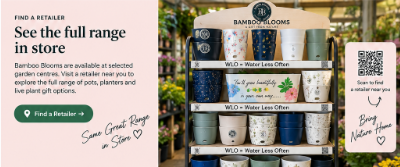 Bamboo Blooms website design reference showing retailer display